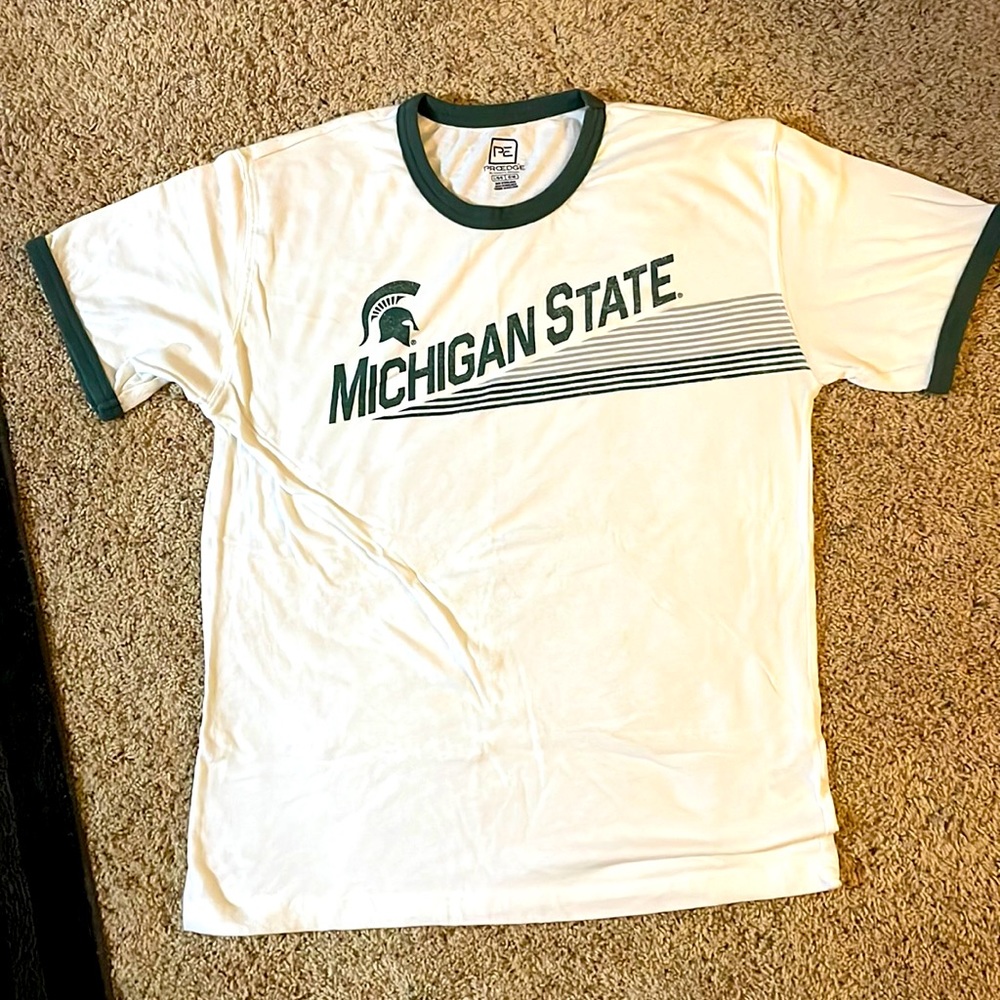 Michigan State White Ringer Shirt